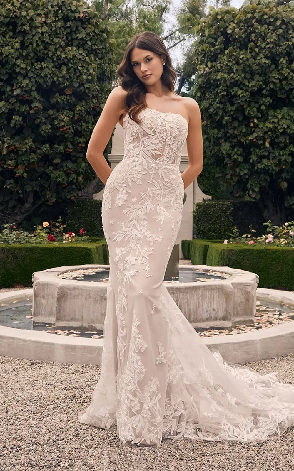 Model wearing a white by off the rack