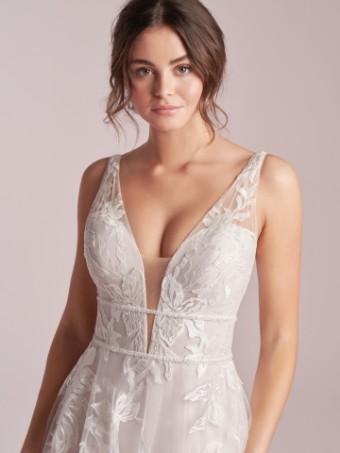 Here & Now Style #Priscilla #2 Ivory over Misty Mauve (gown with Nude Illusion) thumbnail
