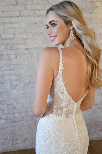 Here & Now Style #7479 #2 (IVIV-PL) Ivory Lace & Tulle ov Ivory Gown w Porcelain Tulle Plunge thumbnail