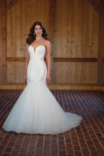 Here & Now Style #D3600 #0 default (IVIV-PL) IVR Gown w Ivory Royal Organza Panels & PLN Tulle Plunge thumbnail
