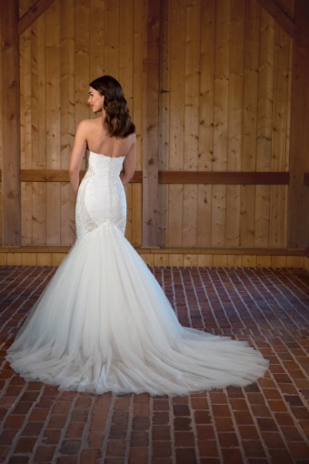 Here & Now Style #D3600 #1 default (IVIV-PL) IVR Gown w Ivory Royal Organza Panels & PLN Tulle Plunge thumbnail