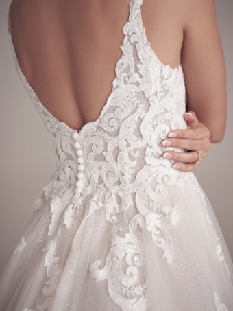 Here & Now Style #FLORENCE (22MS904A02 - Plain Tulle) #2 All Ivory (gown with Ivory Illusion) thumbnail