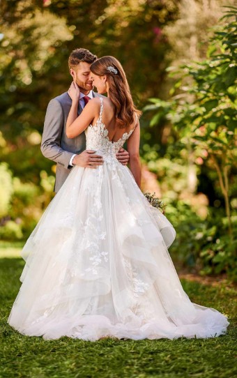 Here & Now Style #D3088 #1 default (IVMC-PL) IVR Lace Tulle & MSC Reg Org ov MSC Gown w/ Porcelain Illus thumbnail