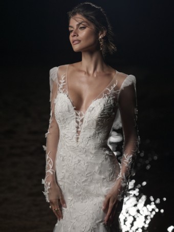 Here & Now Style #Atherton - 9SC036A02 #1 All Ivory (gown with Ivory Illusion) thumbnail
