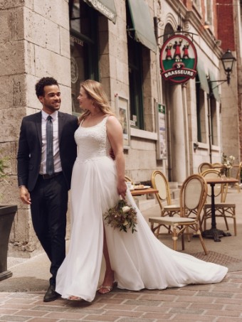 Rebecca Ingram Style #CORY (25RS313B01 - Slit, Lined bodice) #1 All Ivory (gown with Ivory Illusion) thumbnail
