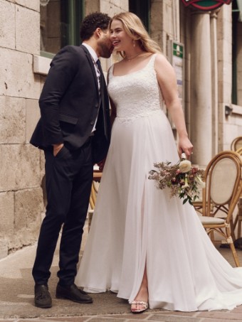 Rebecca Ingram Style #CORY (25RS313B01 - Slit, Lined bodice) #0 default All Ivory (gown with Ivory Illusion) thumbnail