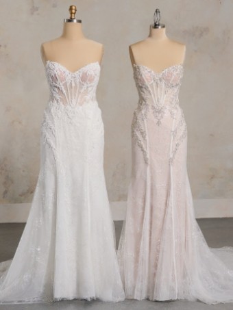 Here & Now Style #ALMUDENA (24SC810A01) #2 default (IVSD) Ivory Lace & Tulle over Sand Gown with Ivory Overskirt thumbnail