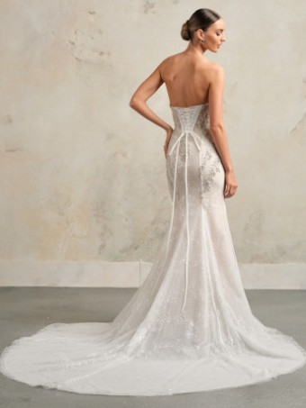 Here & Now Style #ALMUDENA (24SC810A01) #1 (IVSD) Ivory Lace & Tulle over Sand Gown with Ivory Overskirt thumbnail