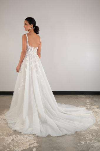 Here & Now Style #D4030 #1 (IV-RUM) IVORY LACE TULLE AND ROYAL ORGANZA OVER RUM GOWN thumbnail