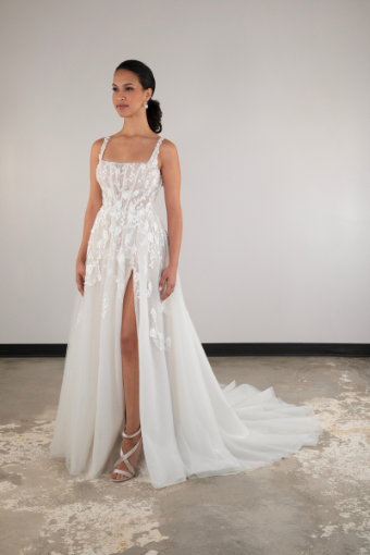 Here & Now Style #D4030 #0 default (IV-RUM) IVORY LACE TULLE AND ROYAL ORGANZA OVER RUM GOWN thumbnail