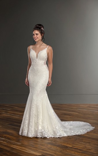 Here & Now Style #1171 #0 default (IVAL-PL) IVR LACE & TULLE OVER ALM GOWN W PORCELAIN TULLE ILLUSION thumbnail
