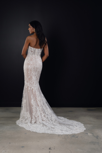Here & Now Style #25090041 #1 (IVRM-PL) Ivory Lace and Tulle over Rum Gown w Porcelain Tulle Plunge thumbnail