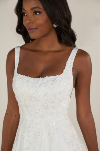 Here & Now Style #7897 #2 (IV-PL) Ivory Gown w Porcelain Tulle Plunge thumbnail