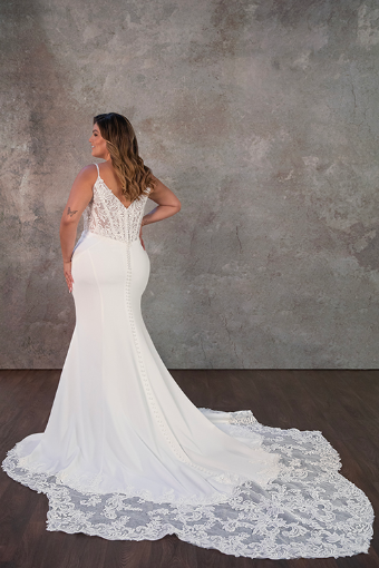 Here & Now Style #2509338 #4 default (IVIV-PL) IVORY GOWN W PORCELAIN TULLE PLUNGE thumbnail