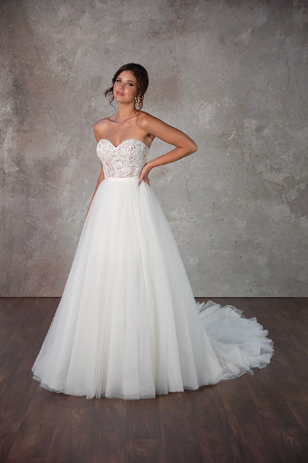 Here & Now Style #D4133 (Dress Only) #0 default (IV-RM) IVORY LACE AND TULLE OVER RUM GOWN thumbnail