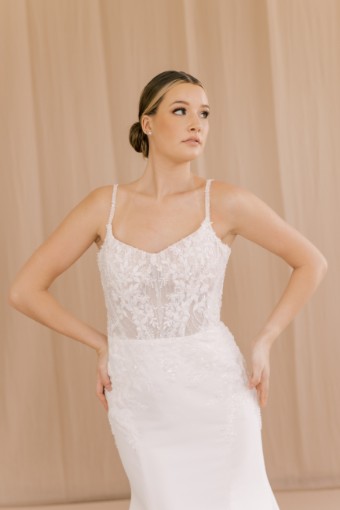 Here & Now Style #Parker - PA1305 #1 (IV-PL) Ivory Gown w Porcelain Tulle Illusion thumbnail