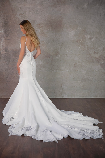 Here & Now Style #D4226 (Ivory Beading) #1 (IV-PL) Ivory Gown w Porcelain Tulle Plunge thumbnail