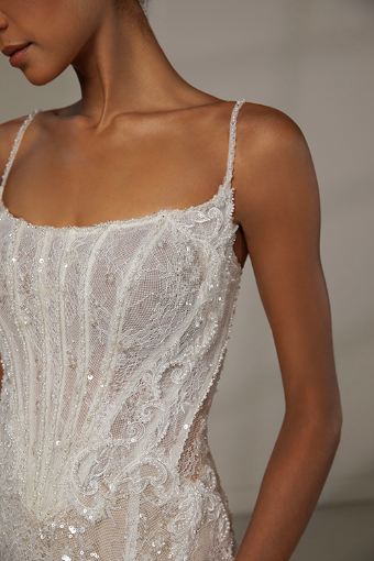 Here & Now Style #LE1385 #2 default (IVIV-PL) Ivory Lace & Tulle over Ivory Gown w Porcelain Tulle Illusion thumbnail