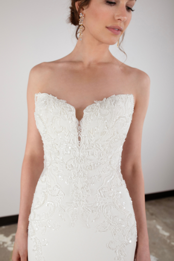 Here & Now Style #D3853 #2 default (IV-PL) Ivory Gown w Porcelain Tulle Plunge thumbnail