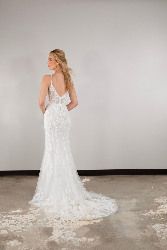 Here & Now Style #D3883 (Bodice Unlined & Glitter Tulle Underlay) #1 (IV-IV) Ivory Lace and Tulle over Ivory Gown thumbnail