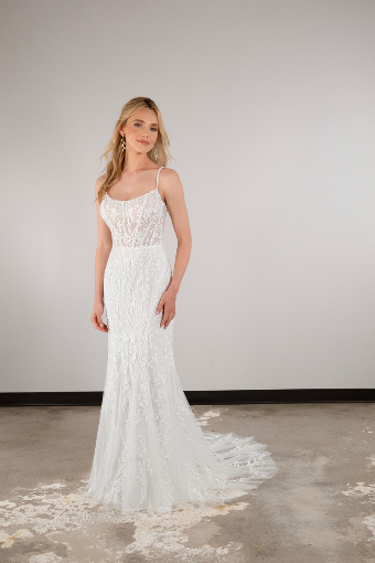 Here & Now Style #D3883 (Bodice Unlined & Glitter Tulle Underlay) #0 default (IV-IV) Ivory Lace and Tulle over Ivory Gown thumbnail