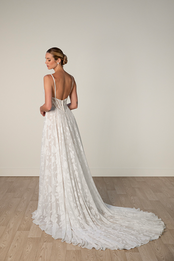 Here & Now Style #8055 #1 (IV-HZ) IVORY LACE AND TULLE OVER HAZELNUT GOWN thumbnail