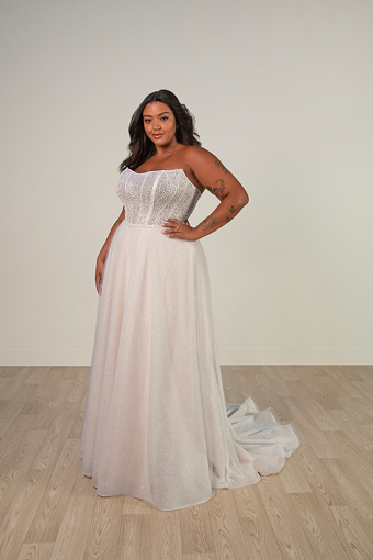 Here & Now Style #8009 - Dress and Overskirt #3 (IV-IV) Ivory Lace and Tulle over Ivory Gown thumbnail