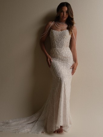Here & Now Style #CONSTANCE (25SS348A01) #1 Ivory/Silver Accent over Soft Nude (gown with Natural Illusion) thumbnail