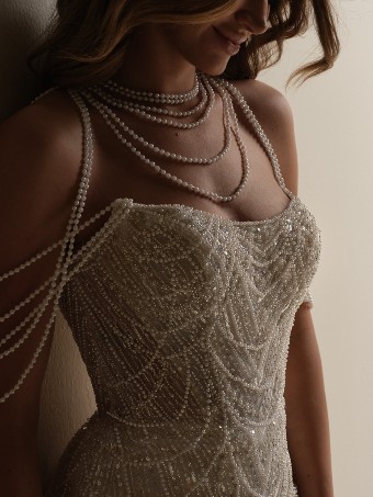 Here & Now Style #CONSTANCE (25SS348A01) #0 default Ivory/Silver Accent over Soft Nude (gown with Natural Illusion) thumbnail
