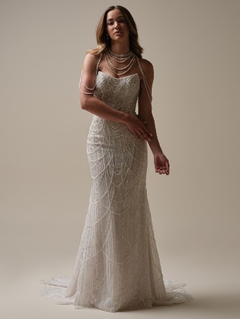 Here & Now Style #CONSTANCE (25SS348A01) #3 Ivory/Silver Accent over Soft Nude (gown with Natural Illusion) thumbnail
