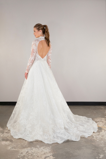 Here & Now Style #D4028 (Bodice Unlined & Long Sleeve) #1 (IV-IV) IVORY LACE AND REGAL ORGANZA OVER IVORY GOWN thumbnail