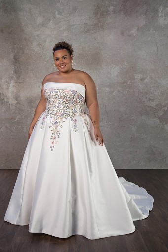 Here & Now Style #D4217 (Clear Beading & Ivory Lace) #5 default (IV-IV) IVORY LACE ON IVORY GOWN thumbnail