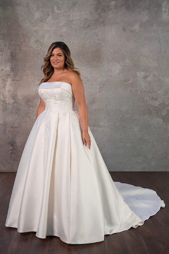 Here & Now Style #D4217 (Clear Beading & Ivory Lace) #3 (IV-IV) IVORY LACE ON IVORY GOWN thumbnail