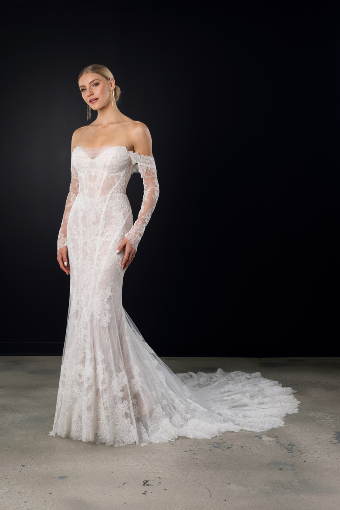 Here & Now Style #1752 (Bodice Unlined & Sleeves) #0 default (IV-IVR) Ivory Lace and Tulle over Ivory Gown thumbnail