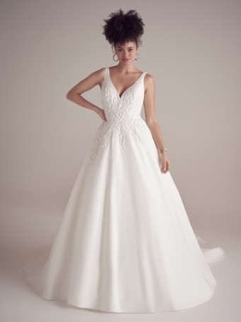 Style #PAXTON -22MS954A01 #0 default All Ivory (gown with Ivory Illusion) thumbnail
